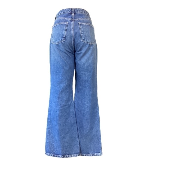 TOP SHOP TWO Blue Jeans High Waisted Rigid 90s Flare 30x30 ( meas 33x29.5) #302E - Picture 9 of 12